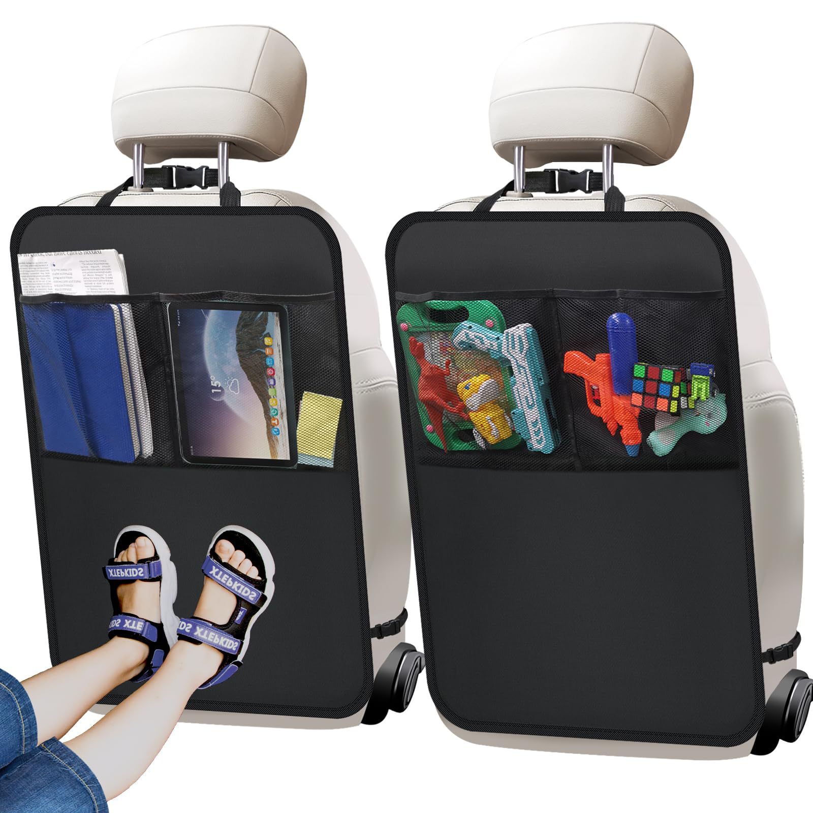 Car Seat Anti-Kick Pad Storage Bag Car Interior Accessories Kids Protection Pad Anti-Dirty Multi-Functional Storage Storage