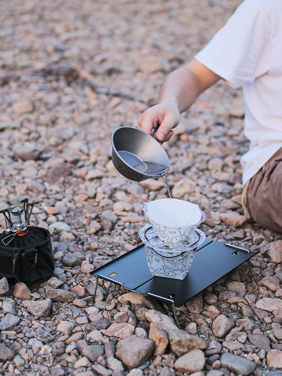 Outdoor ultra-light folding tableware portable Bowl dinner plate coffee filter funnel Cup multi-purpose combination tableware suit