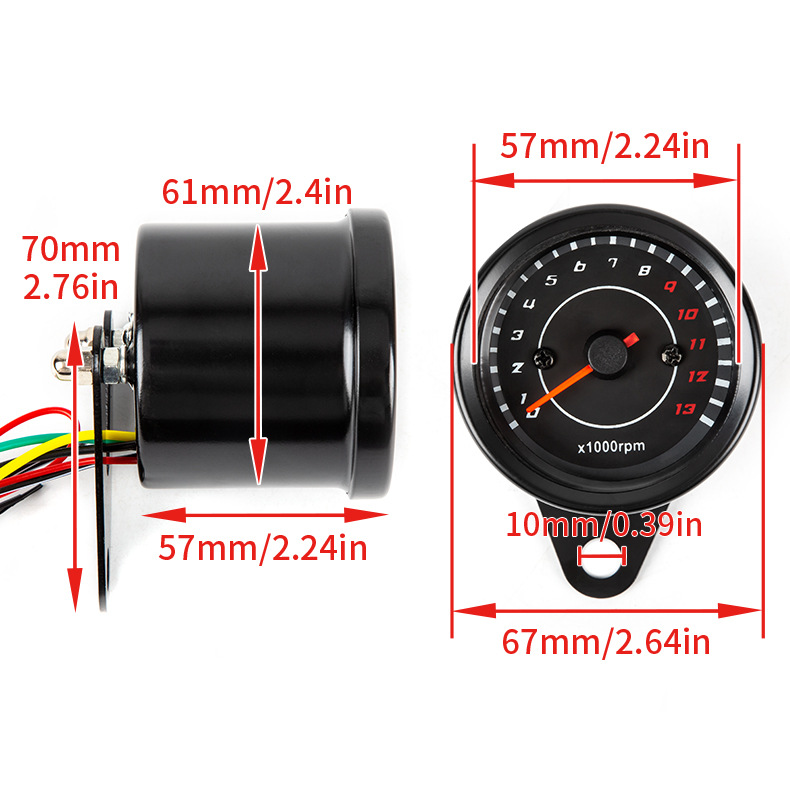 Foreign trade cross-border hot new motorcycle tachometer modified tachometer LED electronic tachometer motorcycle meter