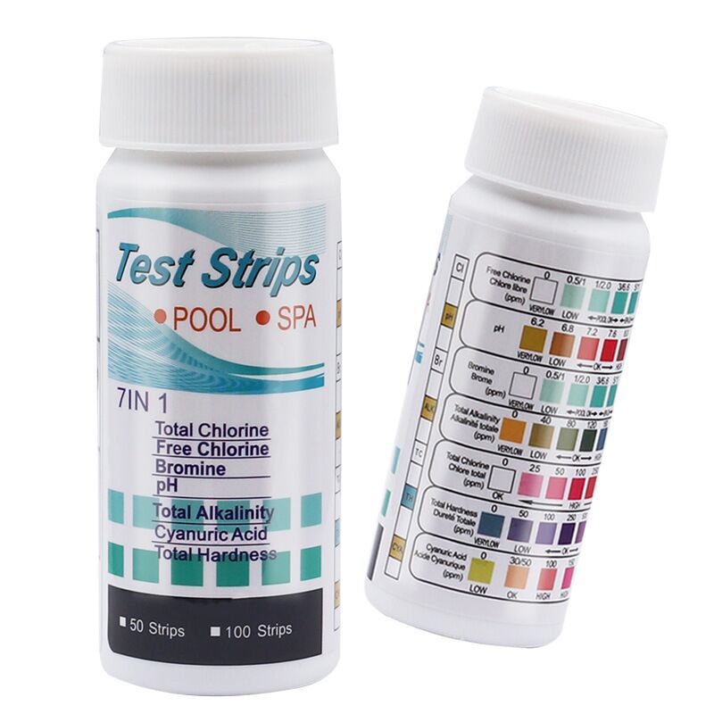 7-in-1 swimming pool test paper ph test paper water quality test paper residual chlorine ph water quality test strip wholesale
