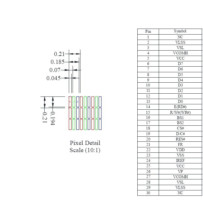 1.69inch Colorful Oled Lcd Display Ug-6028Gdeff01 Topwin New Driver 30 Feet