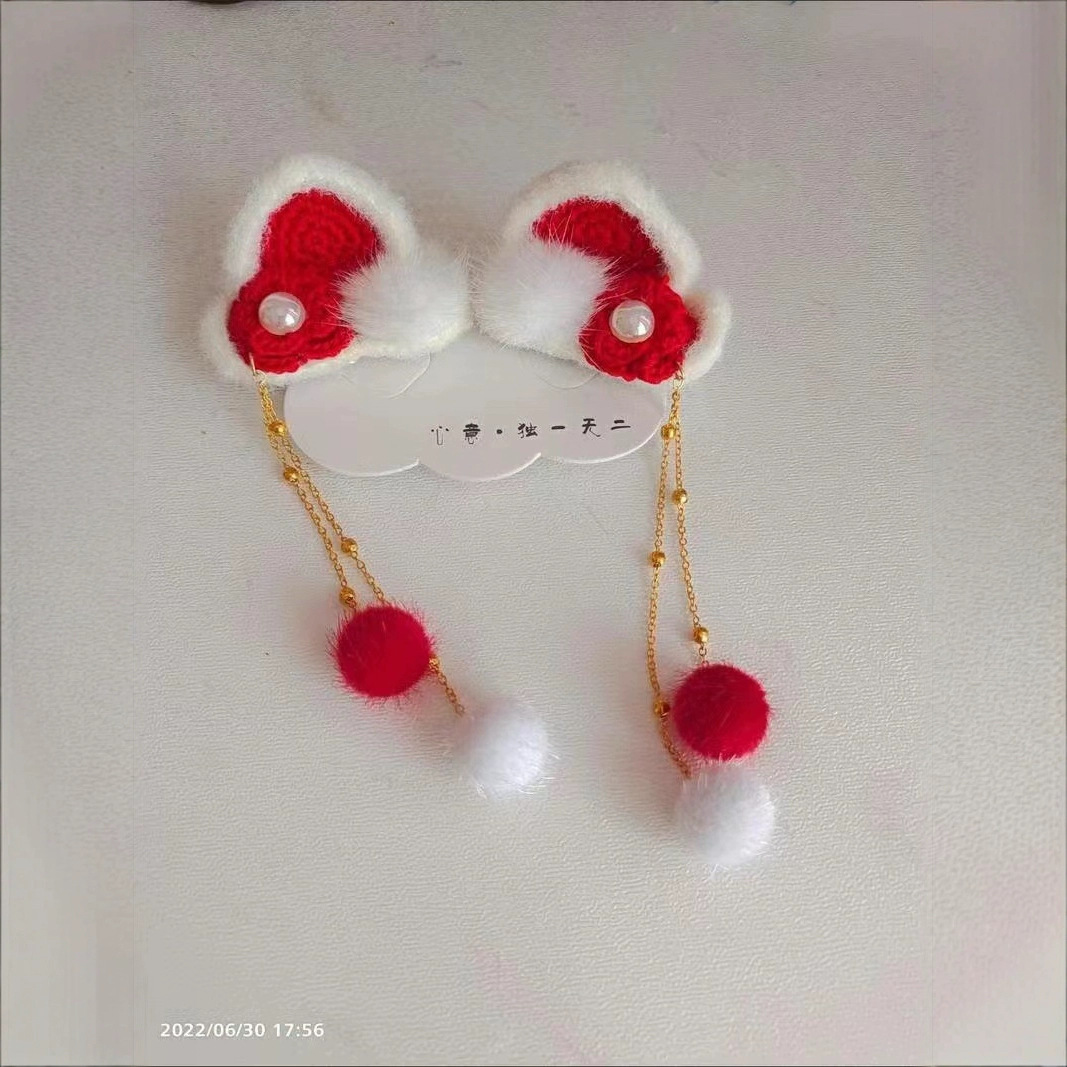 Autumn and winter New horsehair plush pendant handmade diy antique and wind hair accessories headdress earrings tassel Jewelry pendant