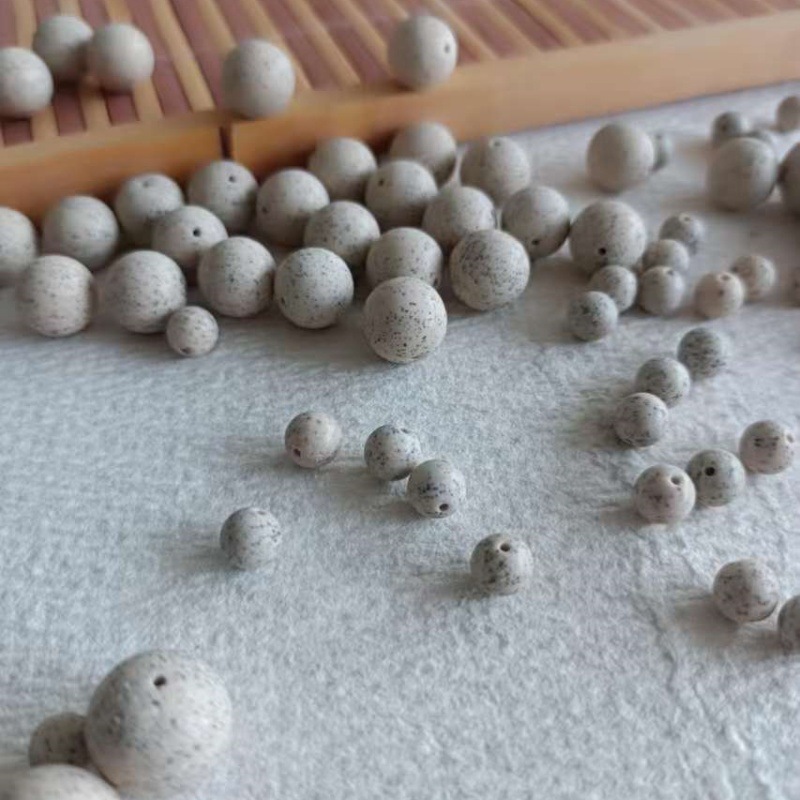 Beitou Stone Beads Release Negative Ions Far Infrared Bracelet Necklace Round Beads Spotted Beads Raw Stone Carved Beitou Stone Beads
