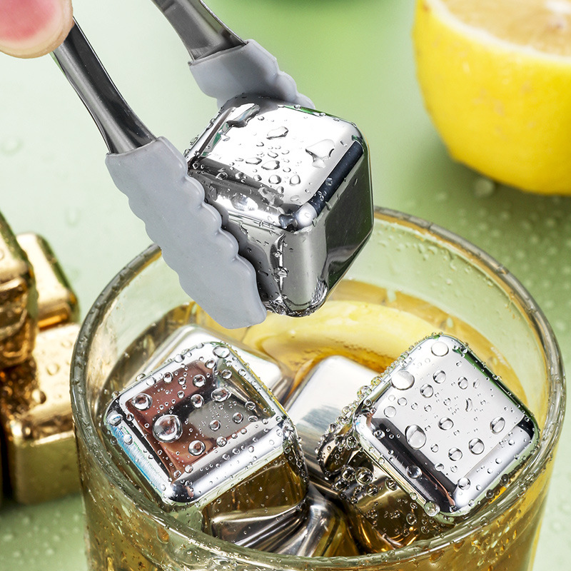 304 Stainless Steel Ice Grain Quick-Frozen Iron Ice Block Summer Chilled Whisky Metal Ice Grain Recyclable Ice Ball Tallite