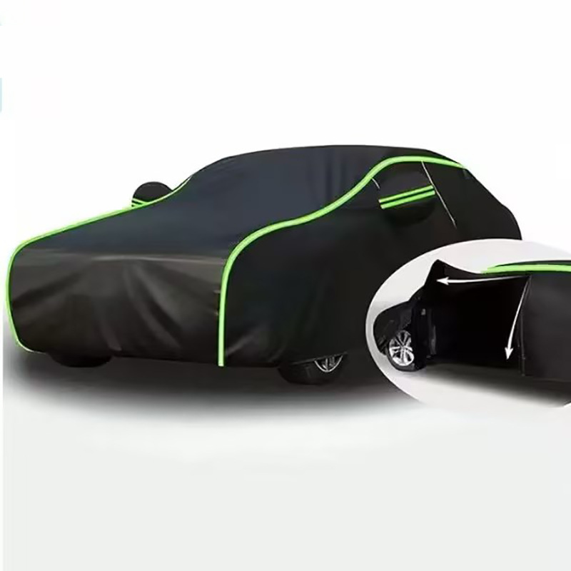 Car clothing fully covered with Oxford cloth reflective strip rainproof heat insulation car clothing black aluminum film dustproof car cover sunscreen cover