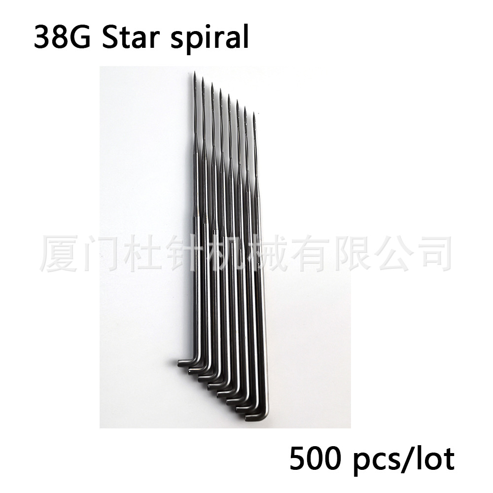 Spiral Needle, Whirlwind Needle 38g, 40g, 42g Triangular Spiral, 36g, 38g Star-Shaped Spiral