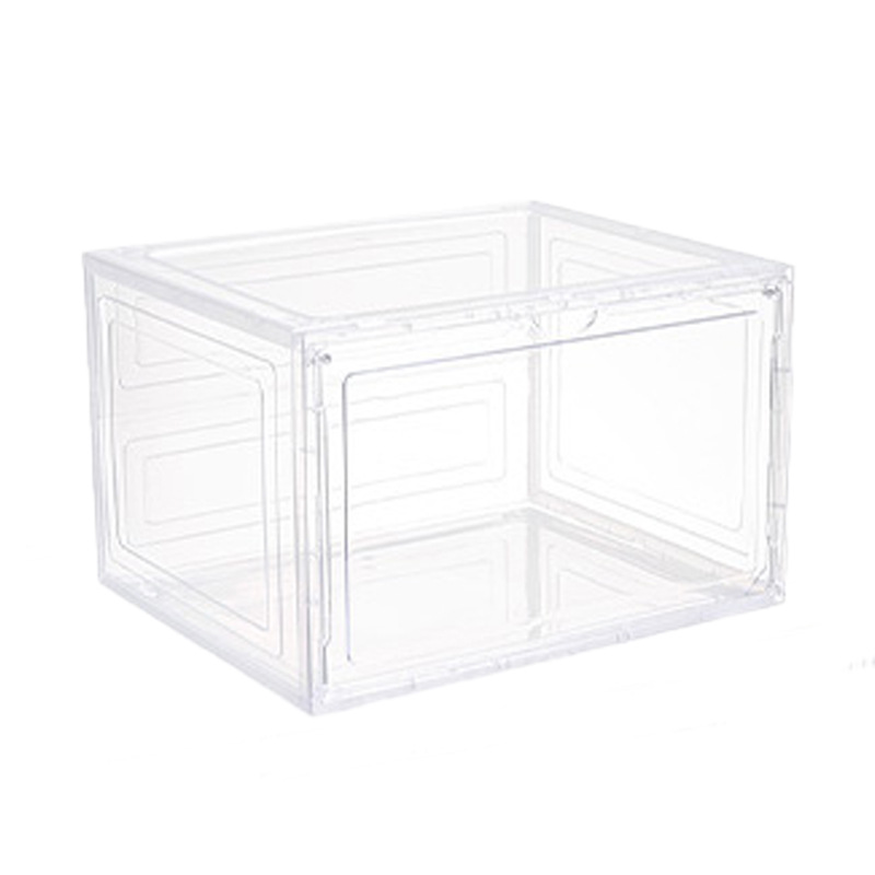 Transparent Foldableing Shoe Box Household Shoe Storage Artifact Magnetic Suction Stackable Dust-Proof Shoe Cabinet Plastic Popular Shoe Wall