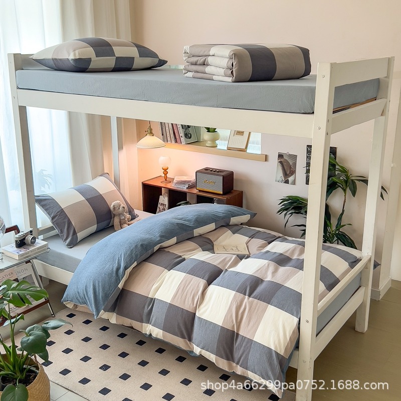 New Pure Cotton Washed Cotton Student Dormitory Three-Piece Bed Bed Sheets Set Six-Piece Gift Package Student Season