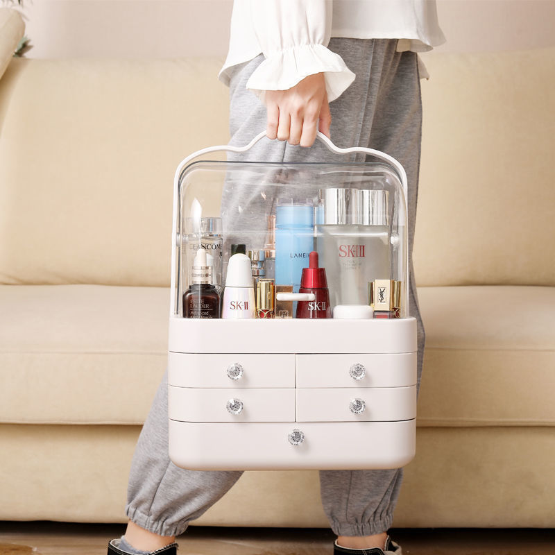 Korean Style Large Capacity Cosmetic Box Portable Cosmetic Storage Portable Multi-layer Desktop Toiletry Cosmetic Storage Box