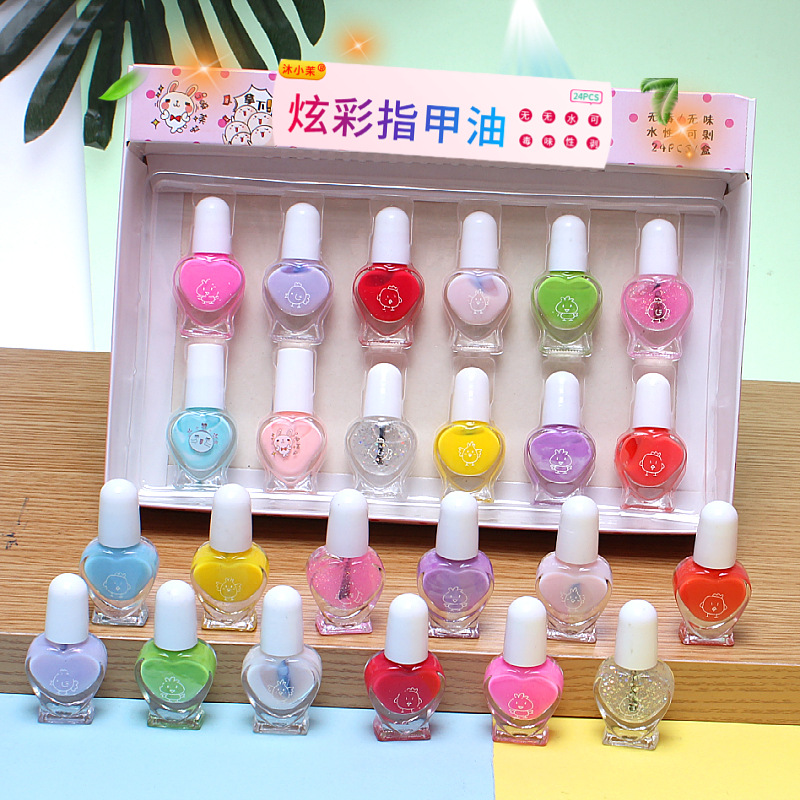 Factory Direct Sales Cartoon Water-Based Nail Polish Peelable Water-Based Manicure Set Peelable Set Birthday Gift