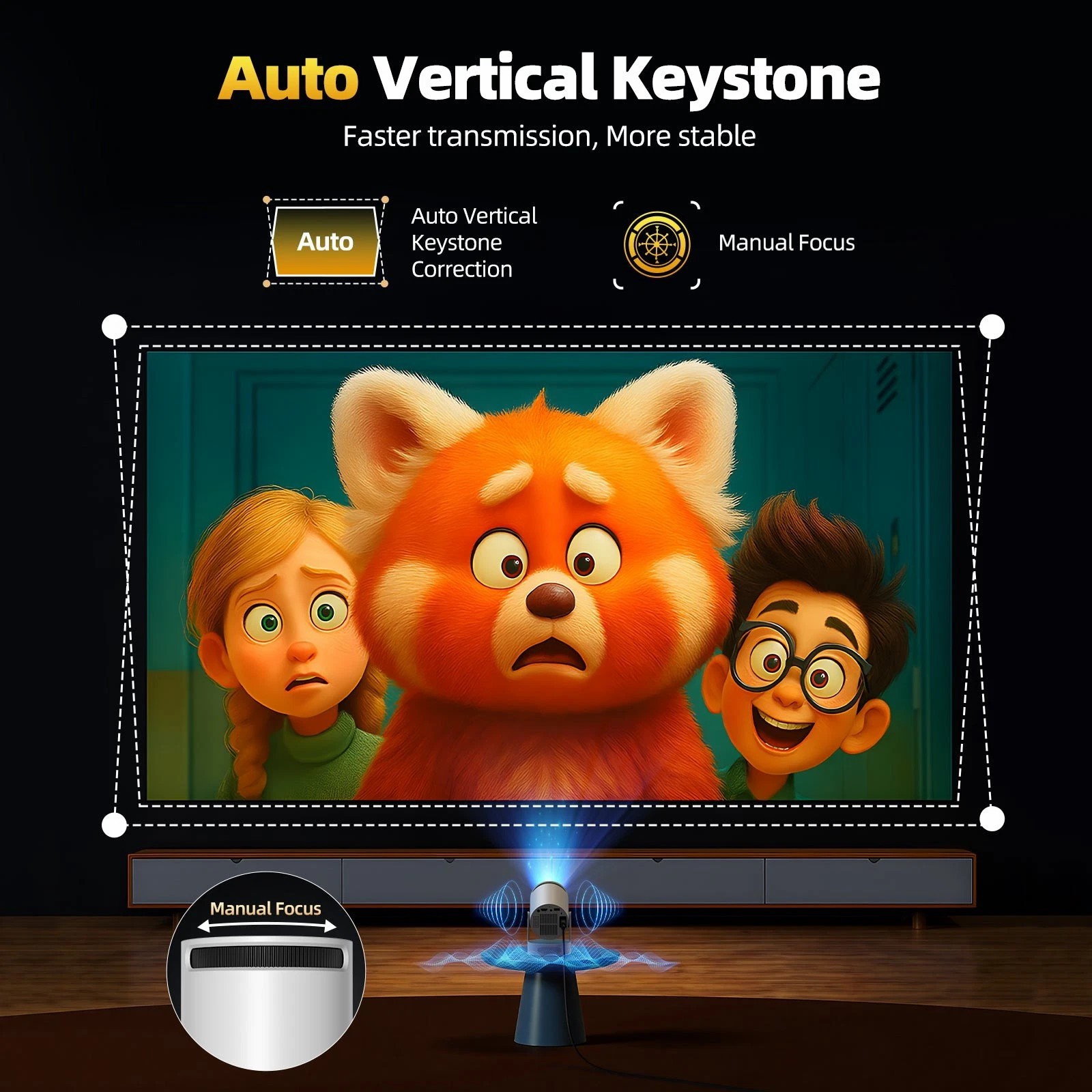 Cross-Border Hy300Ultra Portable Projector H713 Android Barrel Cross-Border High-Definition Home Outdoor Projector