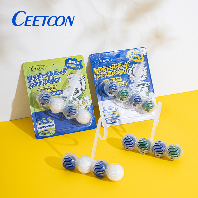 Ceetoon Toilet Cleaner Hanging Toilet Ball Deodorizing Toilet Cleaner Powerful Descaling Urine Stain Blue Bubble