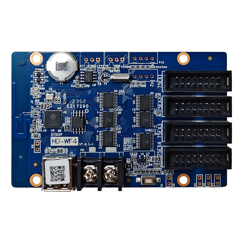 HD-WF4 colorful display Wi-Fi control card onboard 4 HUB75E and W63 C08L full color