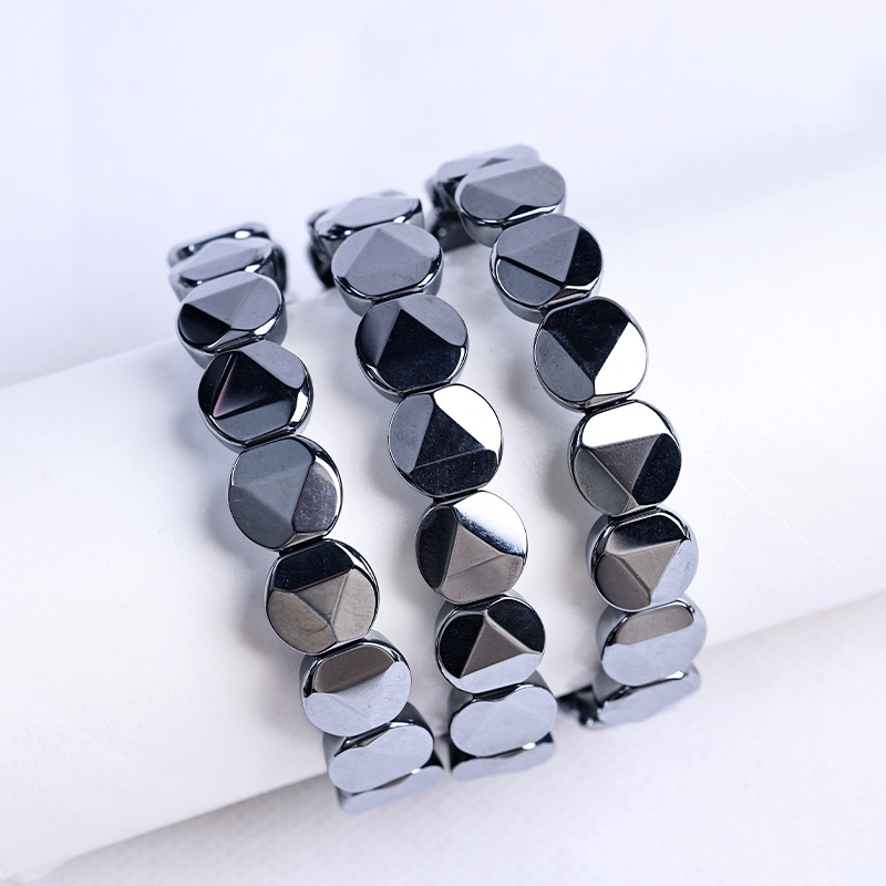 Natural Instant Ice Melting Terahertz Polysilicon Small Satisfactory Hand Row Polysilicon Bracelet Small Satisfactory Cut