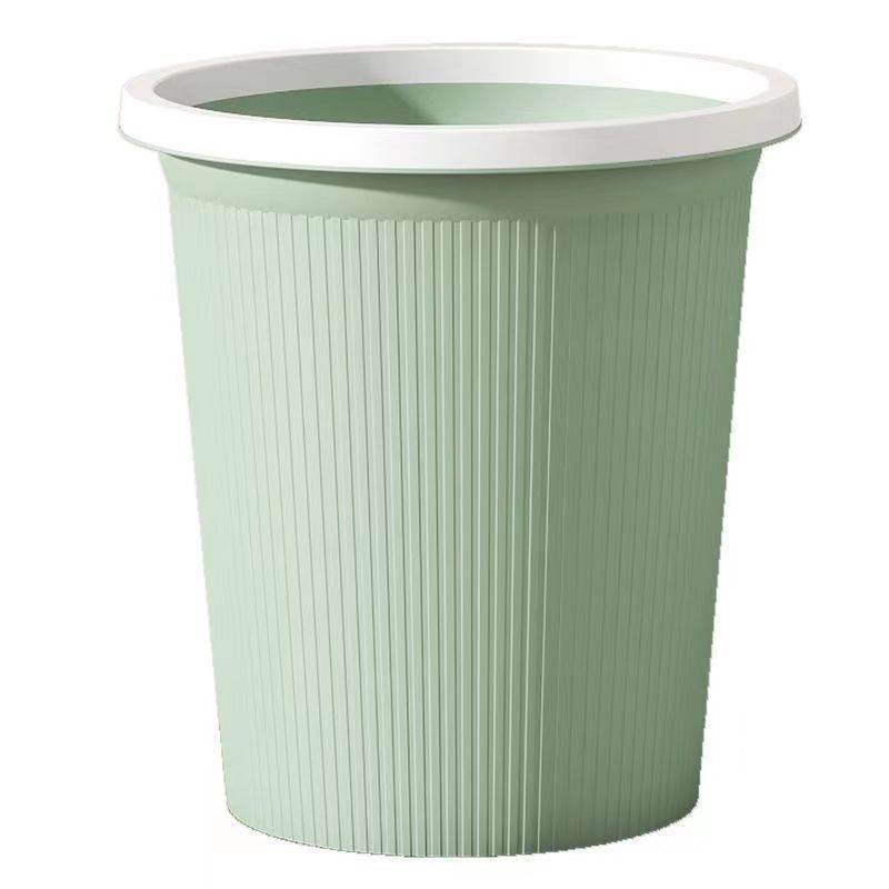 Lidless Trash Can for Home Living Room, Bedroom, Kitchen, Toilet, Bathroom, Large Capacity Office with Pressure Ring Paper Basket