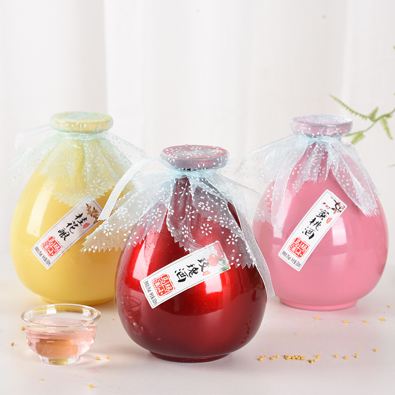 Peach Blossom Wine, Peach Blossom Brewed Osmanthus Green Plum Wine, Plum Flower and Fruit Wine, Low-degree Sweet Wine, Fruit Wine, Bayberry and Blueberry