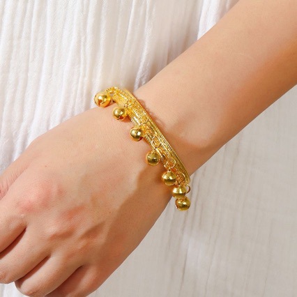 Dai Yunnan Ethnic Style Golden Bell Bracelet Alien Eight-Bell Bracelet for Adults and Children Five-Bell Bracelet Dance Bracelet