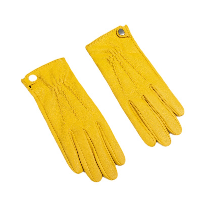 Sheepskin Gloves Men's Autumn and Winter Velvet Thickeneded Windproof Driving Cold Protection Warm Retro Motorcycle Outdoor Riding Non-Slip