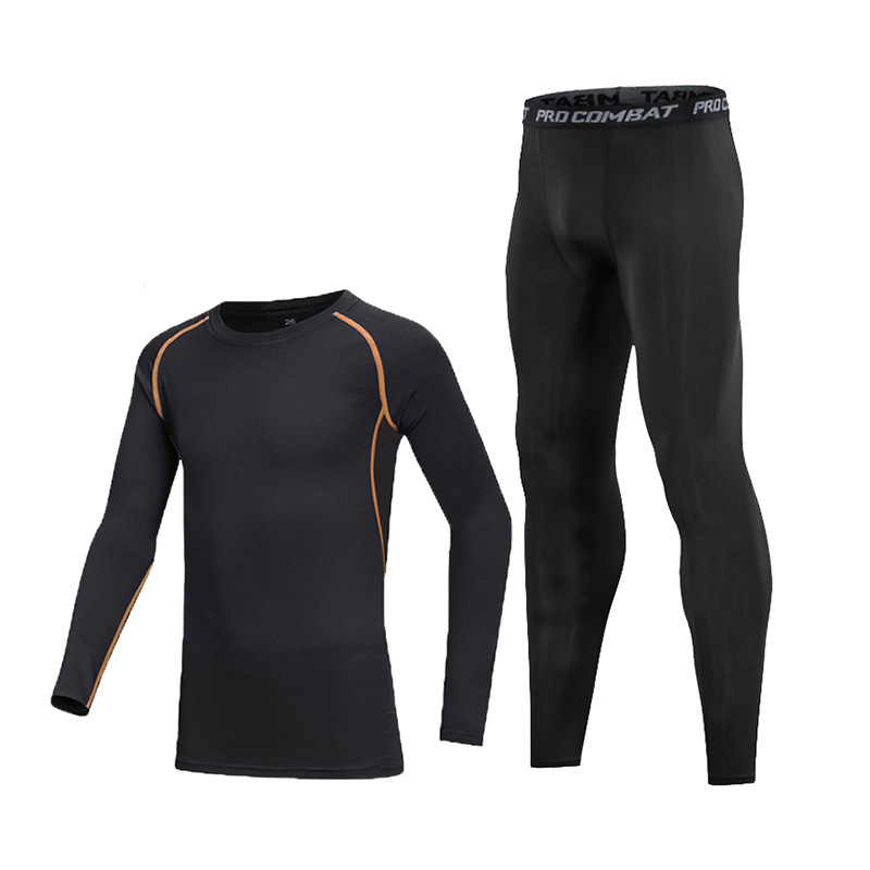 Sports Suit Men's New Casual Men's Fitness Suit Quick-Drying Running Training Sports Fitness Pants Suit