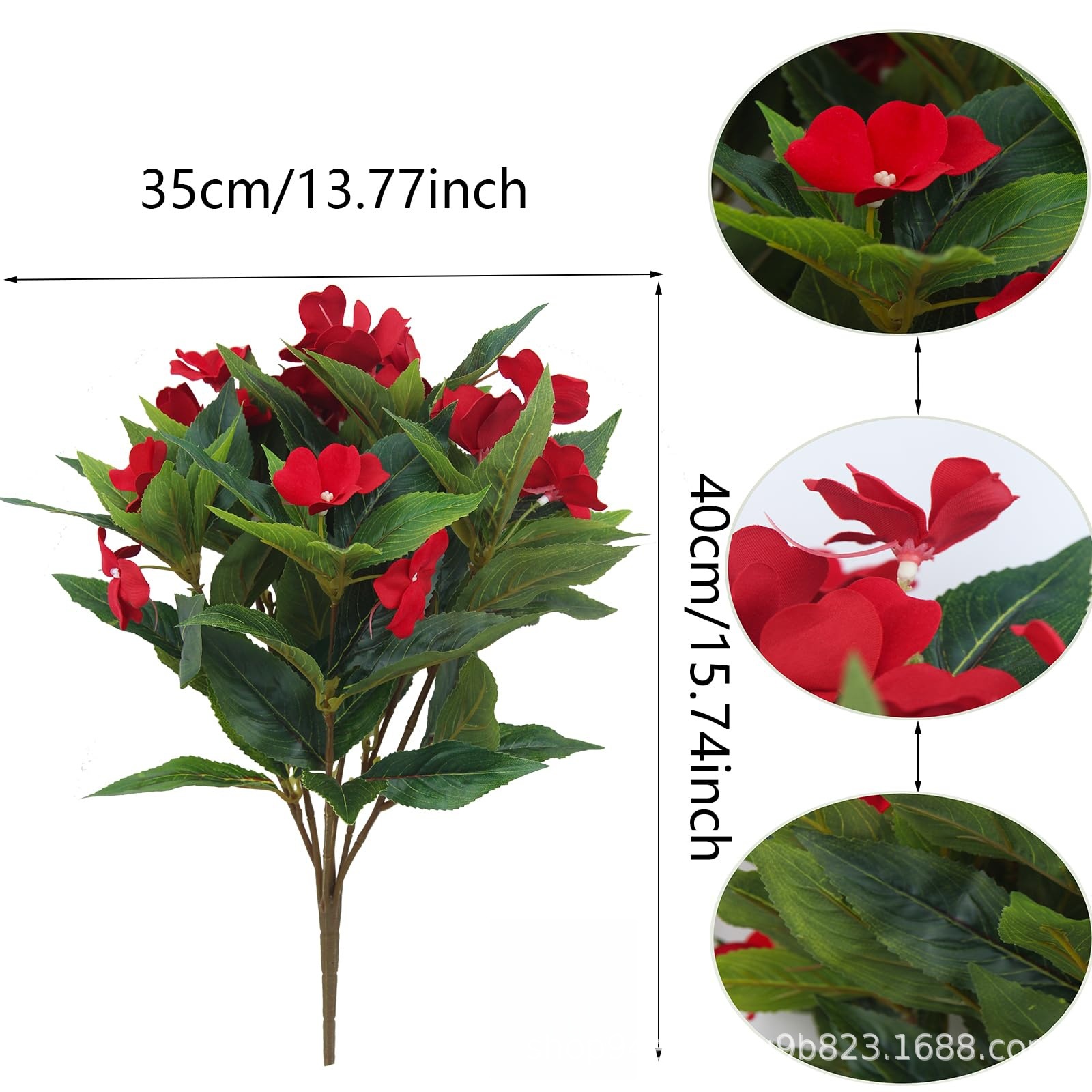 Cross-Border Artificial Flowers, Impatiens, Artificial Flower Bouquets, Home Decoration Ornaments, Outdoor Arrangements, Artificial Green Plants Wholesale