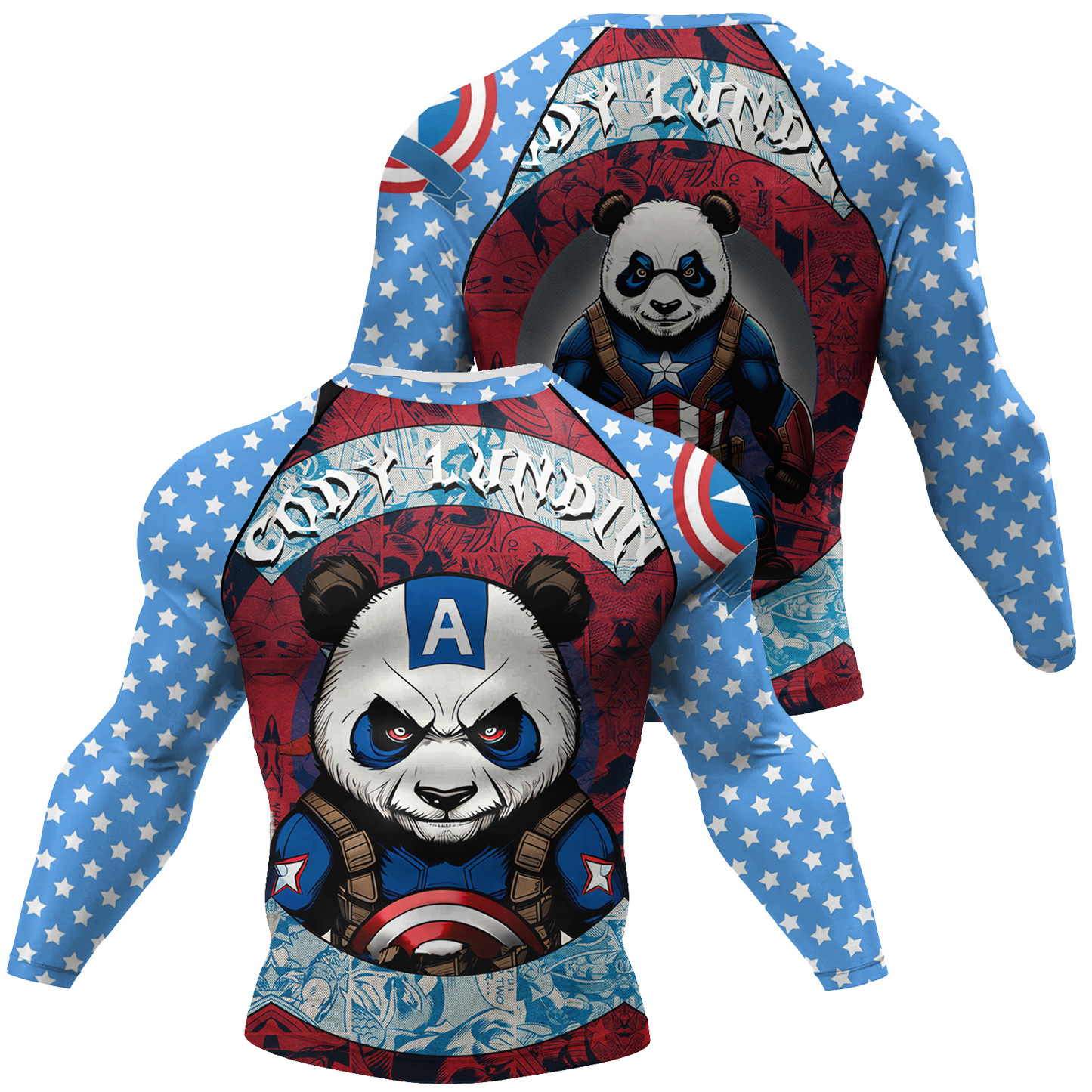 Cross-border new running exquisite printing quick-drying sweat-wicking breathable casual stretch men's sports tights suit