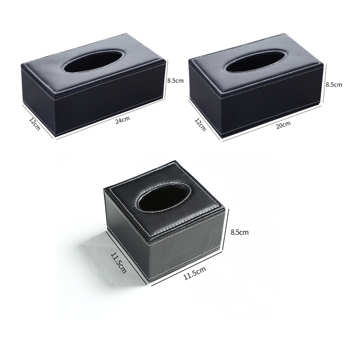 Creative European-style Light Luxury Leather Tissue Box Car Leather PU Paper Box Business Simple Hotel Paper Box Wholesale