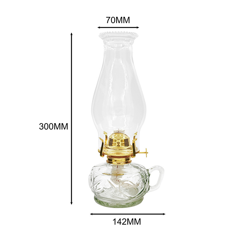 Large glass kerosene lamp with handle candle holder butter lamp atmosphere lamp indoor and outdoor lighting lamps exported to Europe and America