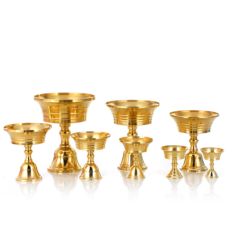 Manufacturer Wholesale Brass Butter Lamp Lamp Holder Oil Lamp Base Buddha Lamp Long-Lasting Lamp Lamp in Various Sizes and Specifications