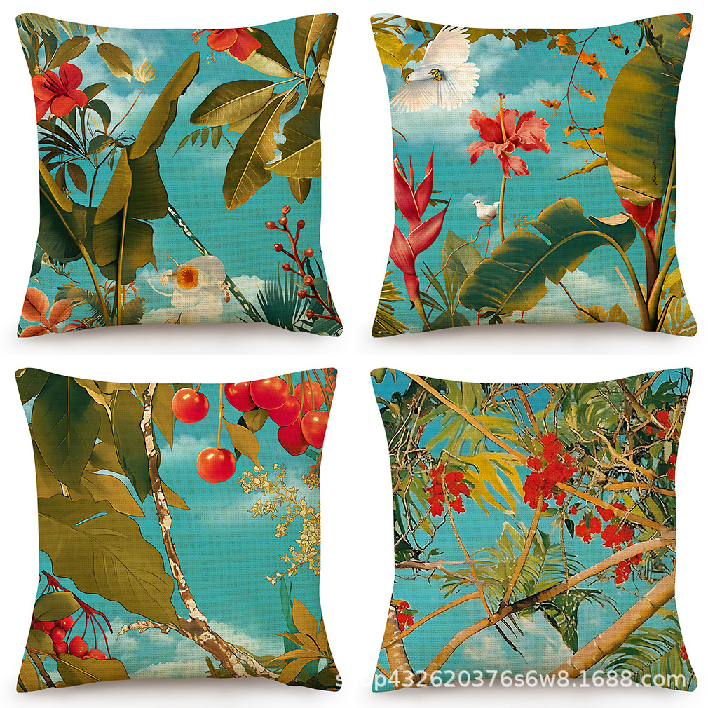 Современная простая пасторальная наволочка с цветами из льна, новая домашняя наволочка для дивана, оптовая продажа