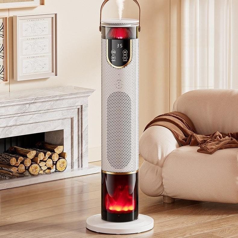 New Heater Heater Bathroom Electric Heater Simulation Fast Heating Vertical Electric Fan Cross-Border Flame