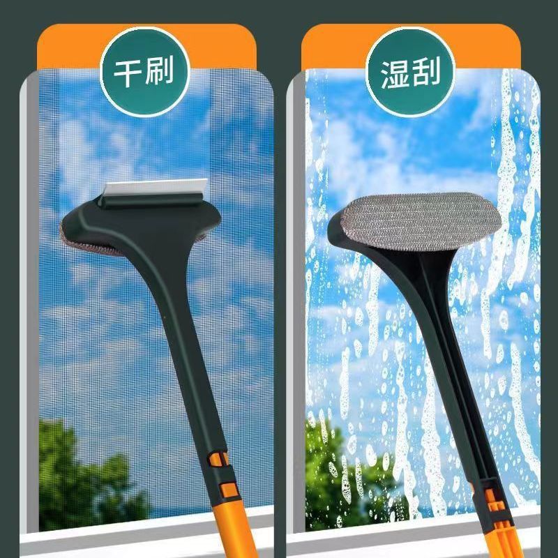 Screen Brush Household No-Disassembly Cleaning Tool Window Net Glass Wiper Multi-Function Wiper Double-Sided Brush Two-In-One