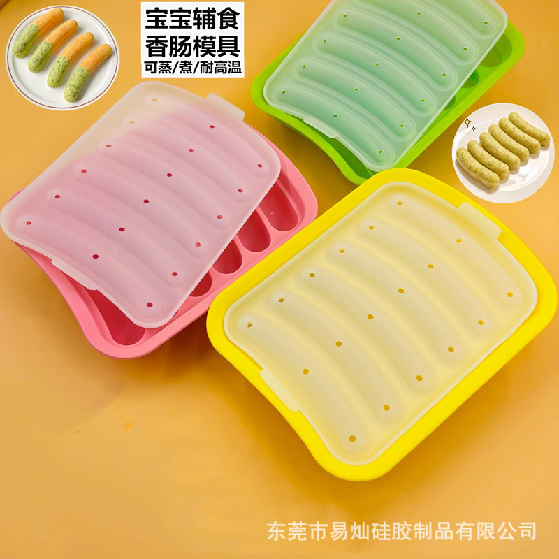 В наличии шестиугольная форма для хот-догов с крышкой, силиконовая форма для колбасы, кухонные принадлежности для выпечки колбасы