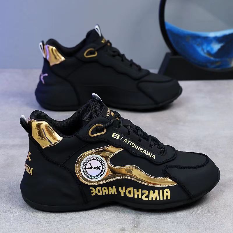 Men's Shoes Spring Soft Sole Ultra Light Men's and Women's Basketball Shoes Casual Shoes Non-slip Soft Sole PU Leather Fashion Trend for Men