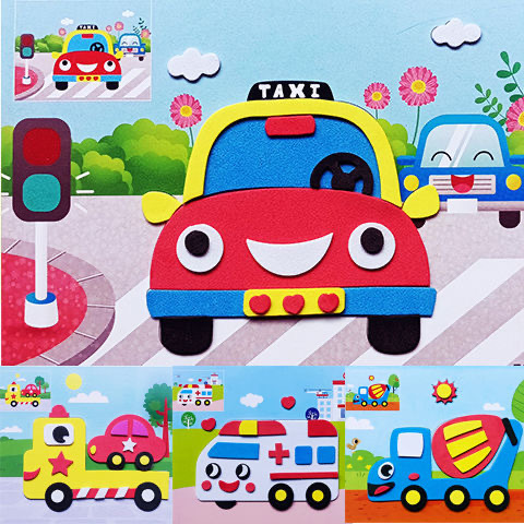 EVA three-dimensional 3d layer stickers eva children's handmade materials sponge paper children's 3D three-dimensional paste puzzle