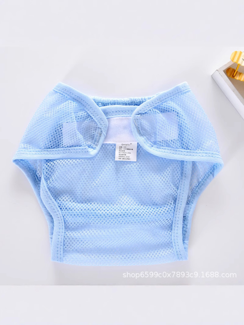 Baby Diaper Bag Summer Newborn Diaper Pants Tricolor Mesh Breathable Baby Meson Fixed Pants Waterproof Washable