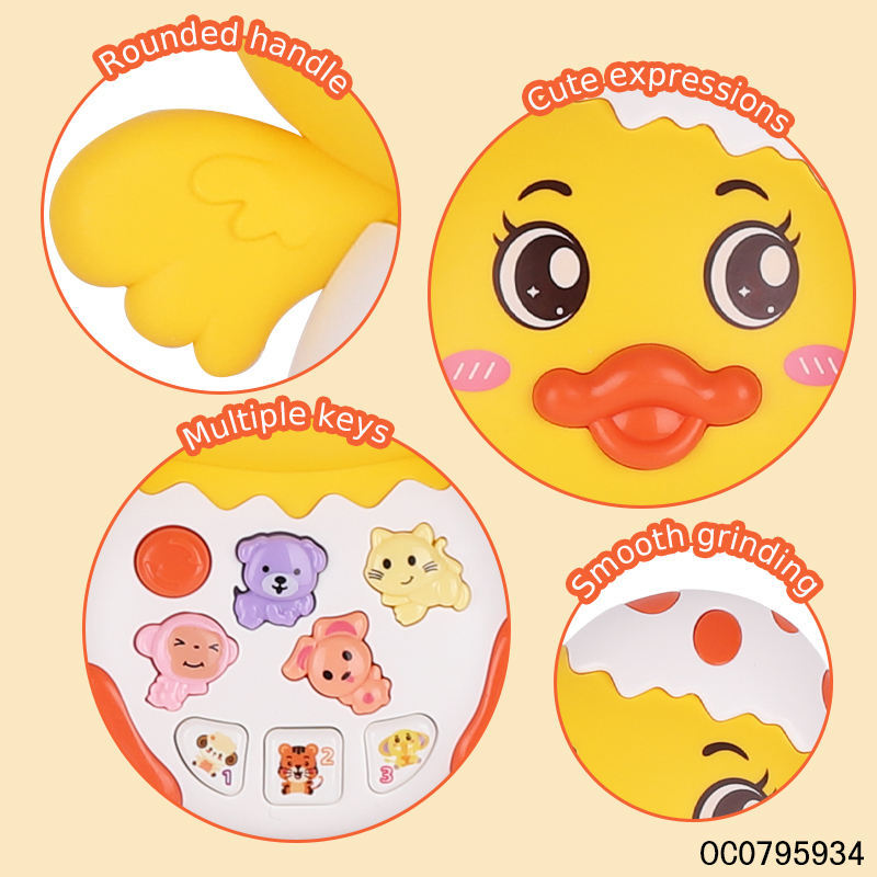 Factory Direct Sales Children's Cartoon Electronic Duck Music Electronic Keyboard Piano Infant Educational Interactive Toy