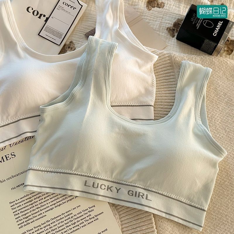 Популярный женский бесшовный бюстгальтер с двойными бретелями, повседневный спортивный стиль, красивый спинкой, простой и удобный без косточек