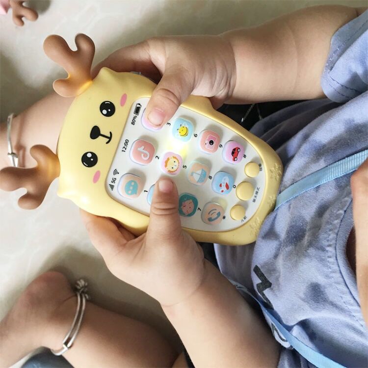 Baby Bite Gel Baby Simulation Mobile Phone Children's Music Toys Early Education Educational Story Machine Charging Phone