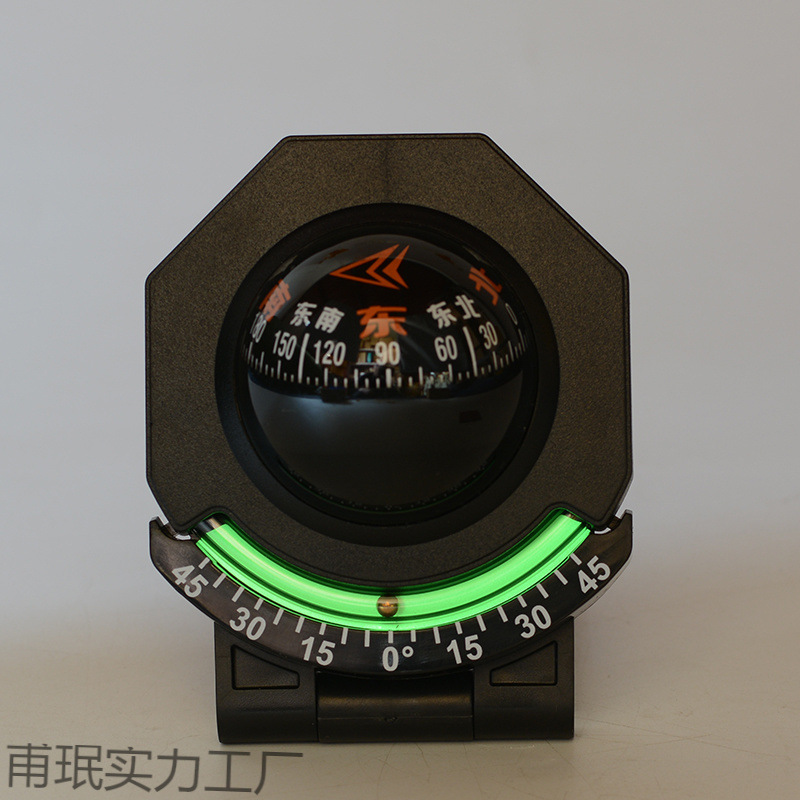 Car Compass with Slope and Level, Two-In-One Night Light, High Precision, Chinese Multifunctional