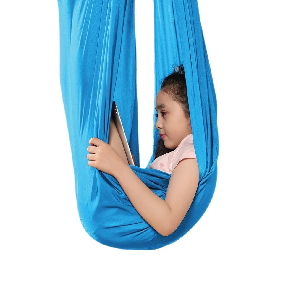 Factory direct in stock stretch children's sensory swing adult indoor hammock with fixed link ring double belt