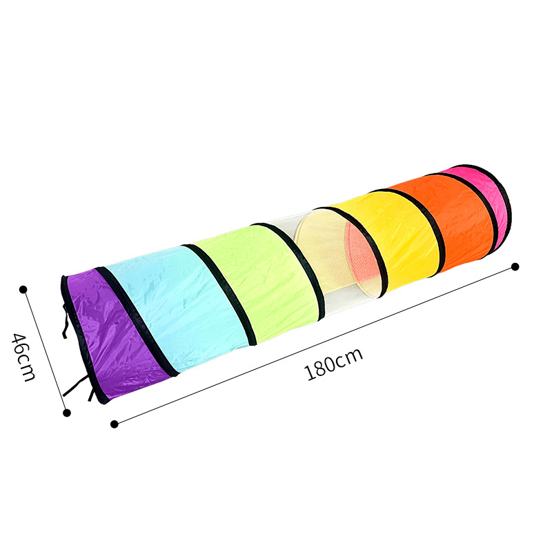 New Early Childhood Education Toys Rainbow Colorful Tunnel Crawling Indoor Hole Drilling Portable Children's Channel Tent Wholesale