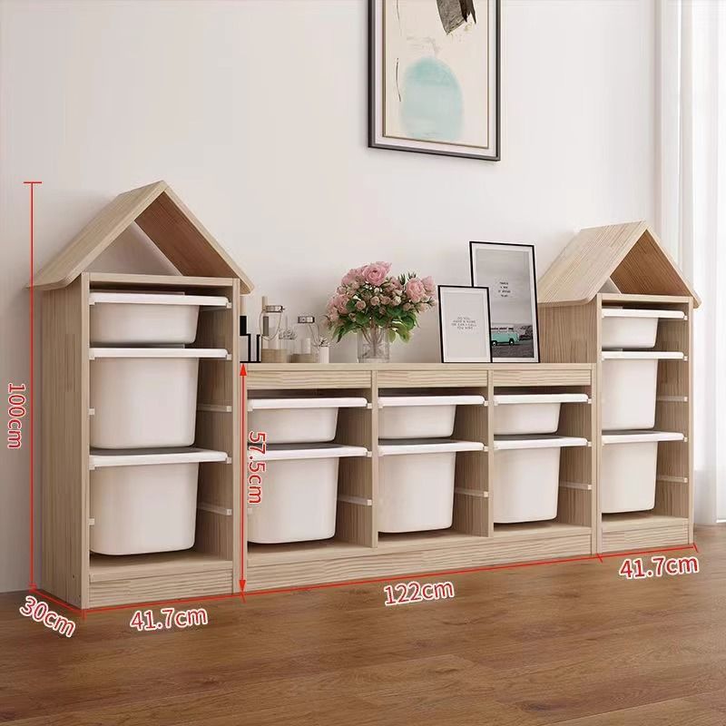Children's Toy Storage Cabinet Multi-Functional Combination Storage Rack Drawer-Type Kindergarten Capacity Solid Wood Storage Box Factory