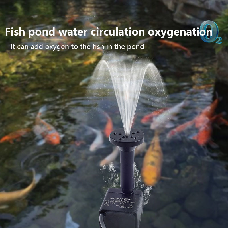 Cross-border in stock outdoor solar fountain LED light garden pool birdbath flowing water floating miniature water pump