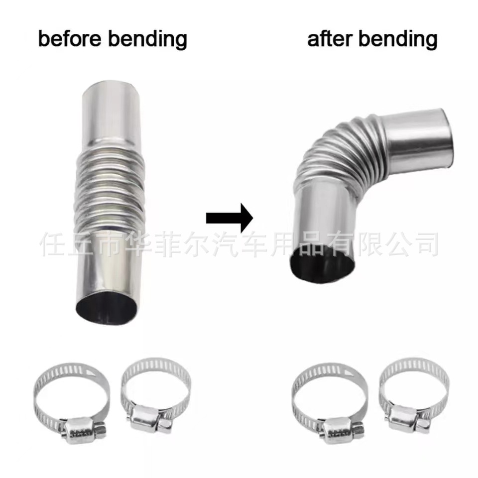 Cross-border webasto heater 13cm exhaust pipe 24mm elbow connecting pipe stainless steel corrugated smoke exhaust pipe