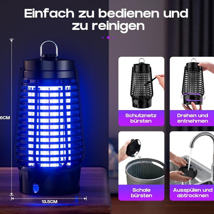 Cross-Border Outdoor Purple Light Mosquito Trap Electric Shock Mosquito Killer Lamp Indoor Led Mosquito Killer Lamp Mosquito Repellent Lamp Uva Purple Light
