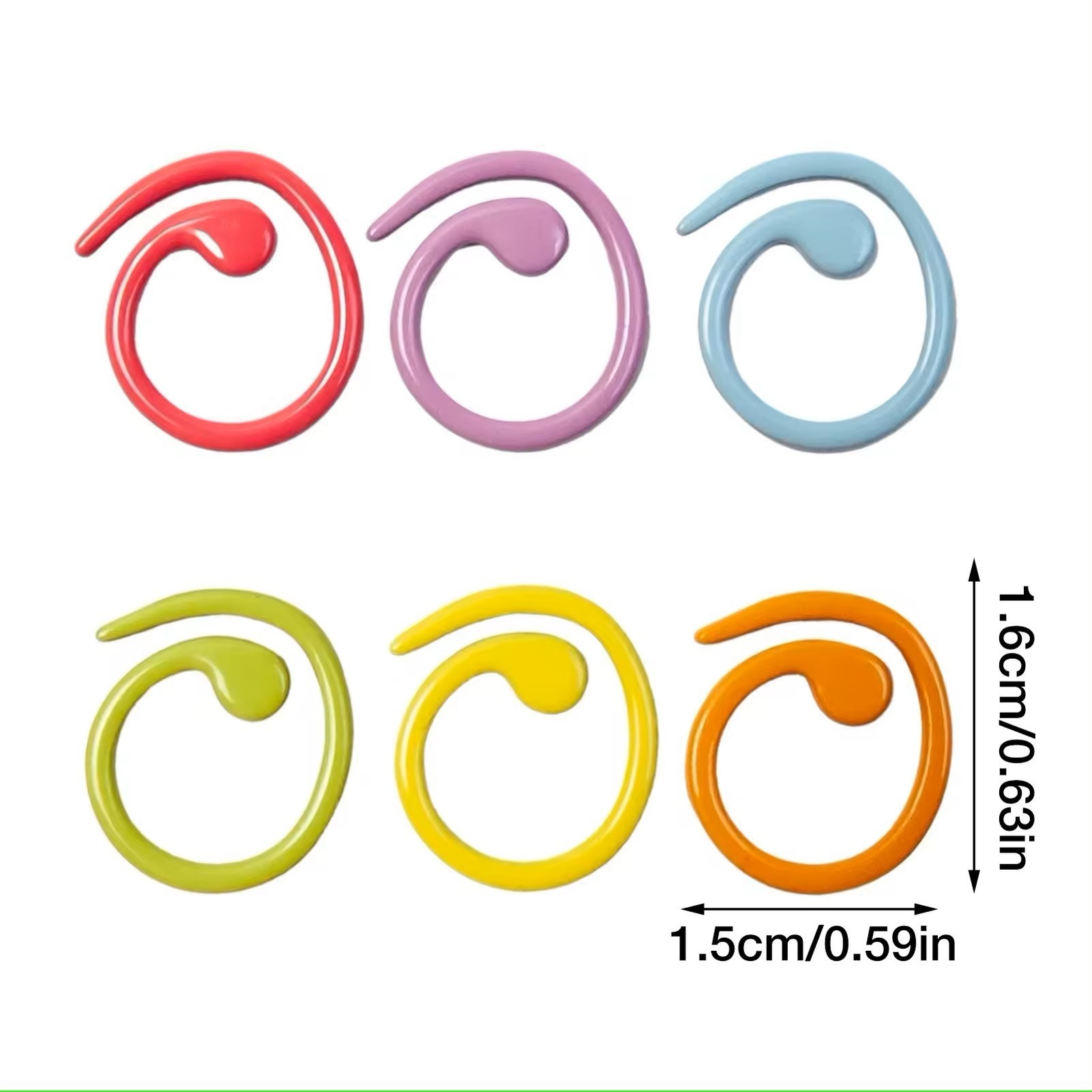 Crochet Loop Needle Color Metal Mark Buckle Spiral Metal Paint Mark Buckle Knitting DIY Tools