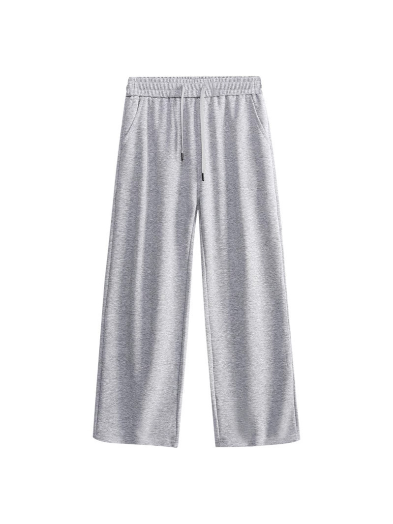 Huamian Autumn and Winter Trousers Straight Pants Men's Loose Wide-Leg Pants Student Activities Pure Color Trendyy Draped Workwear Trousers