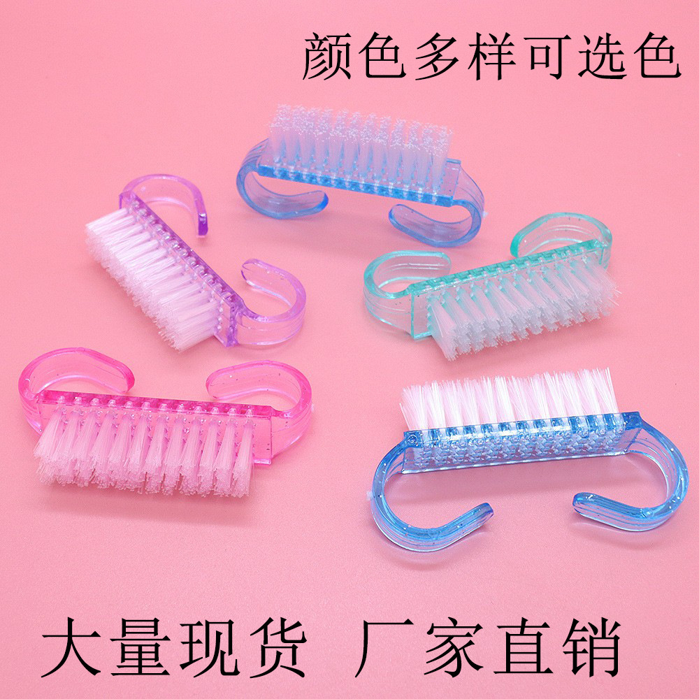 Кросс-бордовая оптовая прозрачная цветная блестящая роговая кисть Чистящая кисть Маленькая пыльная кисть Инструменты для ногтей в наличии