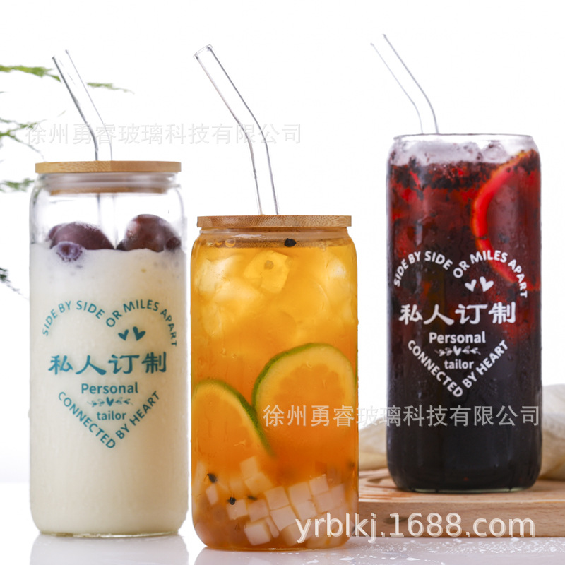 Кросс-бордерный стакан для колы 16oz, боросиликатное стекло, стакан для молочного чая с крышкой, стакан для сока, набор стаканов для колы