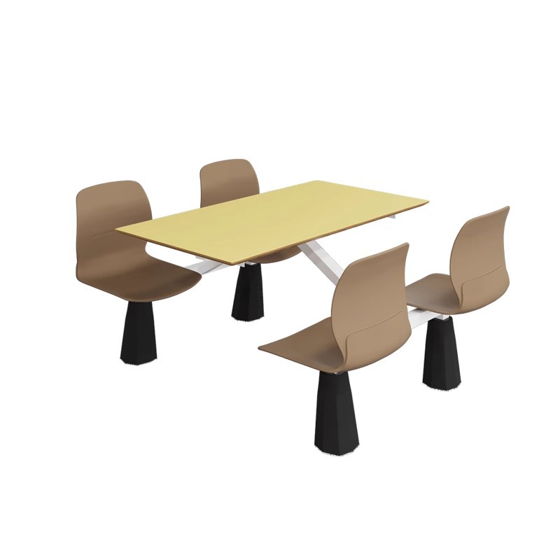 Staff Canteen Dining Table and Chairs Company Hotel Table and Chair Combination School Factory Canteen Fast Food Restaurant Four-Person Dining Table and Chairs